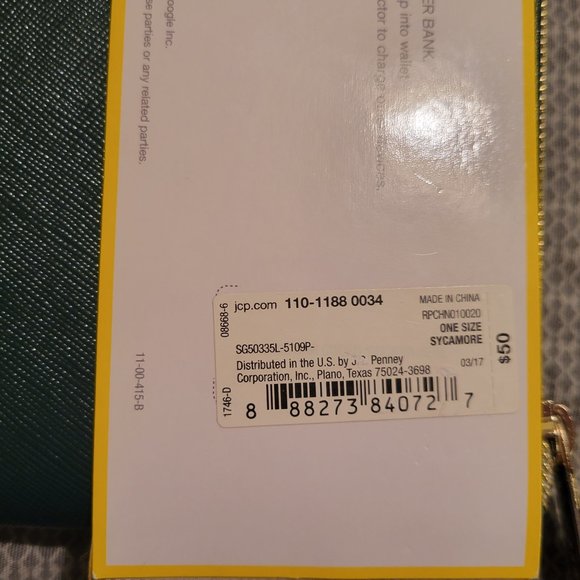 Liz Claiborne Power Bank Phone Charging Wallet Clutch in Forest Green NWT - Picture 5 of 13